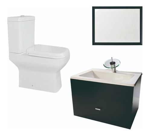 Combo Para Baño Simple Vanitory 60cm Cascada Espejo - Cuotas