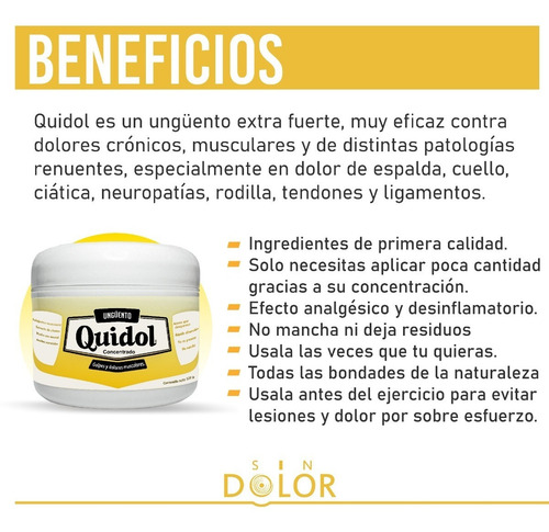 Ungüento Dolor Extremo Espalda Rodillas Quidol 4 Piezas Pack