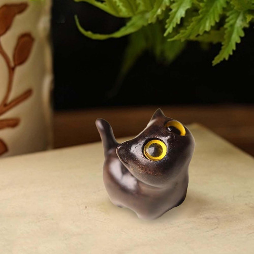 5 Estatua De Gato, Figura De Madera, Adorno, Estilo D