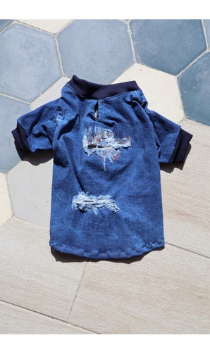 Imagen 2 de 8 de Chaqueta Para Gatos En Jean - Unidad a $50000
