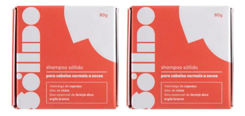 2un Shampoo Sóllido Para Cabelos Normais A Secos De 80g Cada