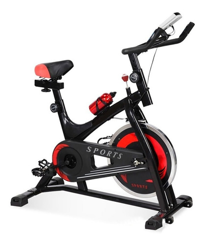 Bicicleta estática Centurfit MKZ-CFBICI6KGNEG para spinning color negro y rojo