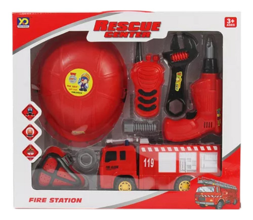 Set Bomberos Infantil Juguete Camion Herramientas Niños