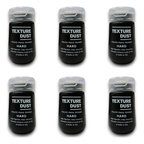 Pack Texture Dust Polvo Peinar Hard Fijación Fuerte 6 U
