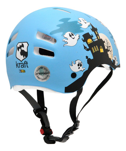 Capacete Infantil Kraft Bike Fantasminha Azul Pp Nbr16175