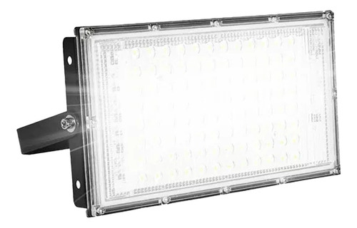 Reflector Led Exterior 100w Proyector Alta Potencia Luz Fría Carcasa Negro Luz Blanco Frío