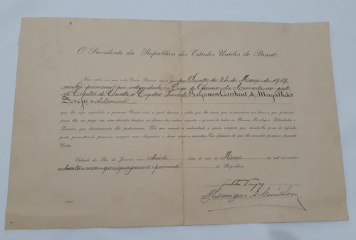 Carta Patente Marinha Assinada Getúlio Vargas Ministro 1939