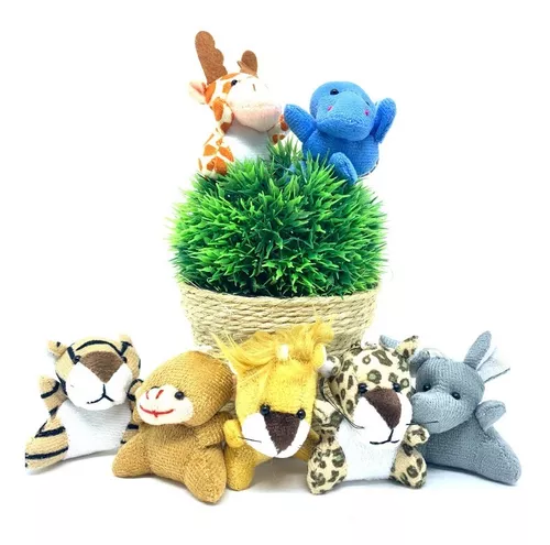 Mini Chaveiro Animais Safari Baby De Pelúcia – Jogo 06pçs