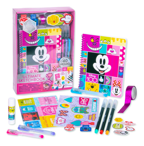 Set De Diario Mickey Mouse Libreta Disney Journal Para Niños Color Rosa