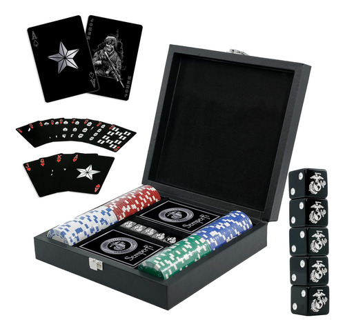 Usmc Casino Poker Chip Set - 100 Piezas Fichas De Póquer, .