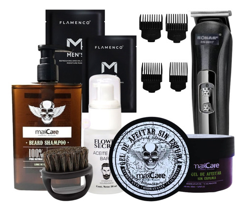 Kit Sencillo Shampoo Aceite De Barba Mascarillas