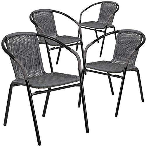 Flash Furniture 4 Pk. Silla De Pila De Restaurante Para Inte