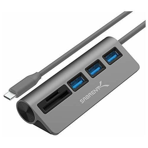 Hubs Usb Concentrador Sabrent Usb 3.0 De 3 Puertos Con Lecto