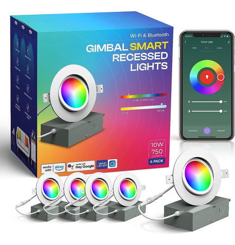 Gimbal Smart Wifi De 4 Pulgadas Empotrable Canles Luces Regu