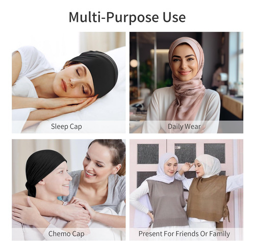 Juego De 4 Hijab Para Mujer,sombrero Hijab Musulmán Islámico