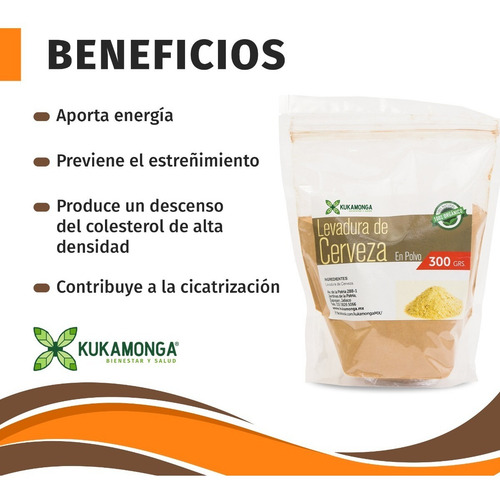 Energía, Sistema Inmune, Levadura De Cerveza En Polvo -300 G Sabor Sin sabor