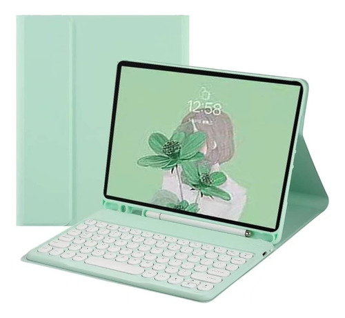 Funda Con Teclado Marca Qiyibocase/ Para iPad 7.9  / Mint