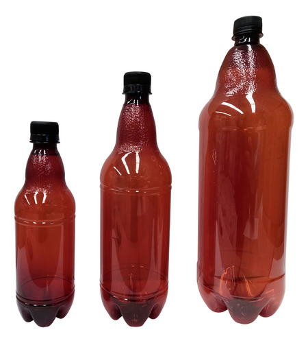Botella Para Cerveza 1l Plástico 54und Ambar