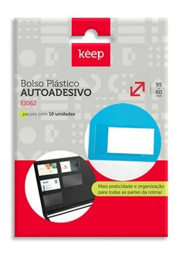 Bolso Plastico Autoadesivo 60x95mm - 10pcs Keep - Ei062
