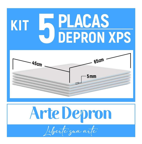 Kit 5 Placas Depron Xps 65cmx 45cmx 5mm Placa Pluma/mosaico