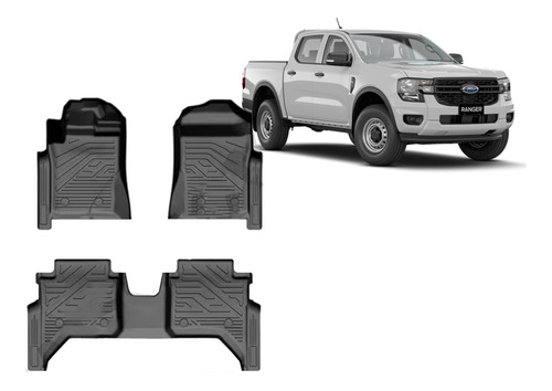 Set Pisos Rigido Tipo Bandeja Para Ford Ranger 2023 -