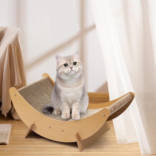 Cat Scratcher Cartón Sillón Cama Para Mascotas Con Soporte