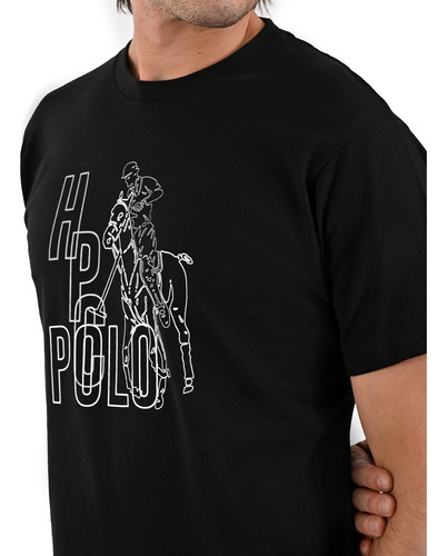 Playera Estampada Hpc Polo Color Negro