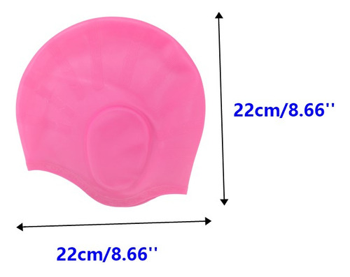 Gorro De Natación De Silicona Protección Para Los Oídos Rosa