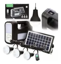 Comprar Kit Set Lampara Solar Con 3 Bombillas Panel Solar Electrico
