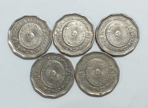 Serie 5 Monedas 25 Pesos 1964 A 1968
