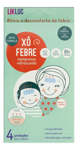 Xo Febre Compressas Refrescantes Para Febre Likluc C/ 4 Uni