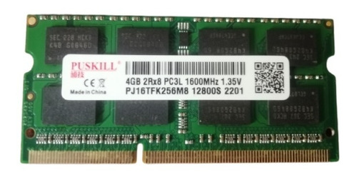 Imagen 1 de 2 de Memoria Ram 4gb Ddr3l 1600s Pc12800 Puskill Laptop Portátil