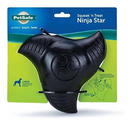 Juguete Mordible Perro Grande Estrella Ninja Goma Negra