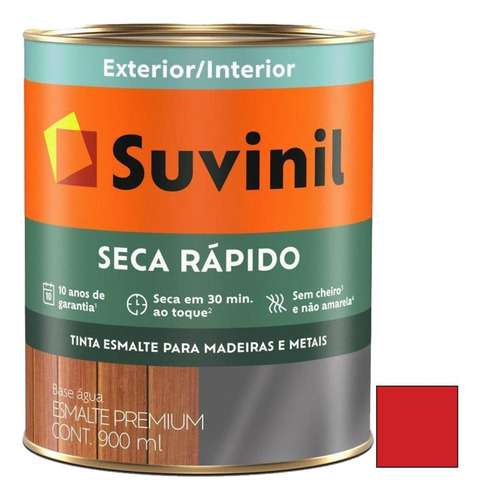 Pintura Esmalte Suvinil 1l Rojo Base Agua Triple Accion 