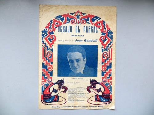 Debajo El Parral Juan Gandolfi Partitura Ranchera 1931