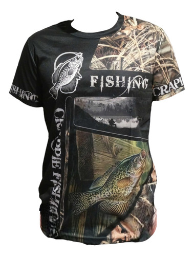 Polera Camiseta Estampado Pesca Outdoor Pls8