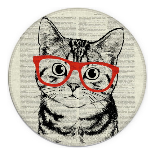 Knibeo Retro Hipster Cat Con Gafas Rojas Impermeable Pequeña