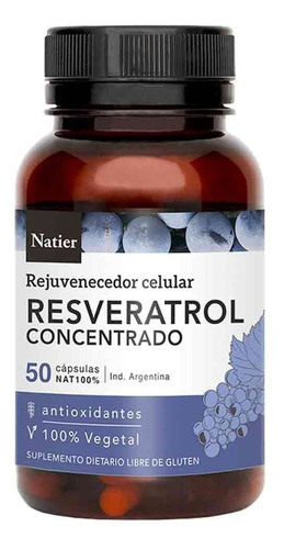 Imagen 1 de 1 de Natier Resveratrol 50caps Rejuvenecedor Natural Antioxidante
