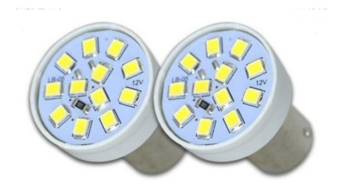 Par De Lampadas 12 Leds 1 Polo 12v 21w Super Branca Autopoli