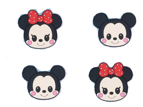 Set 4 Portavasos Mickey Minnie Silicona Portavasos Kawaii