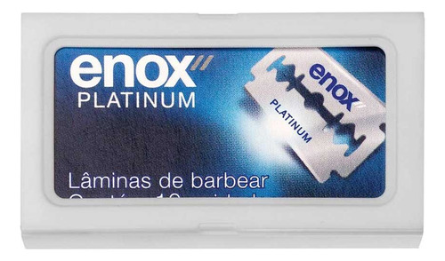 Lâminas De Barbear 10un Fio Duplo Aço Inox Enox Platinum