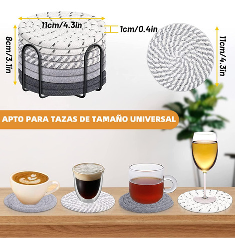 Juego De 8 Portavasos Para Mesa Absorbentes, Posavasos
