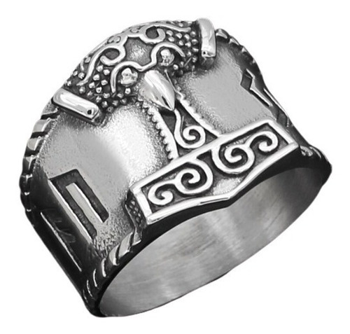 Imagen 1 de 6 de Anillo Valknut Vikingo Thor Nórdico Acero Inoxidable Hombre