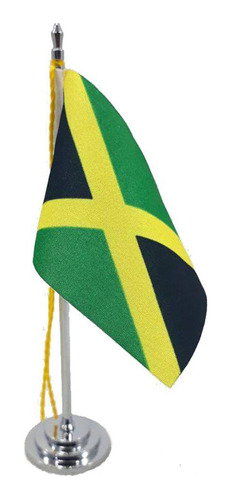 Mini Bandeira De Mesa Da Jamaica 15 Cm Poliéster