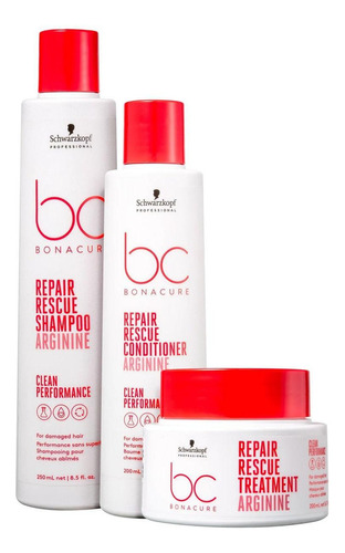 Kit De Tratamento Schwarzkopf Bc Repair Rescue - 3 Produtos