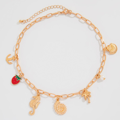 Y2k Collar Boho Con Colgante Flor Caracola Joyería Verano