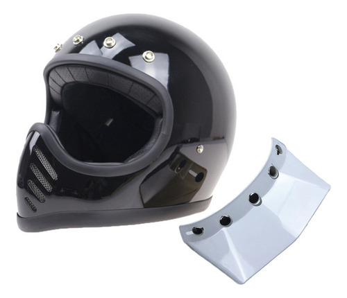 5-snap Casco Pico Escudo Abierto Cara Retro De La