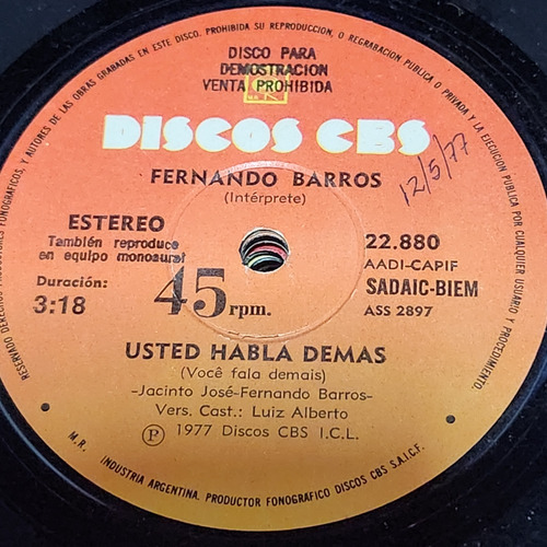 Simple Fernando Barros Discos Cbs C3