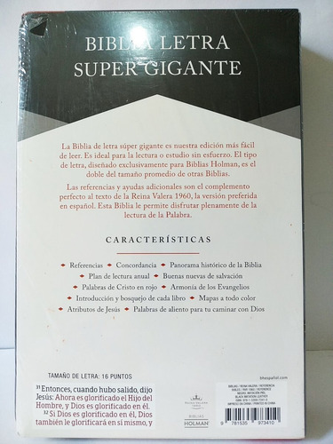 Imagen 7 de 10 de Biblia Rvr60 Letra Supergigante Imitación Piel Negro