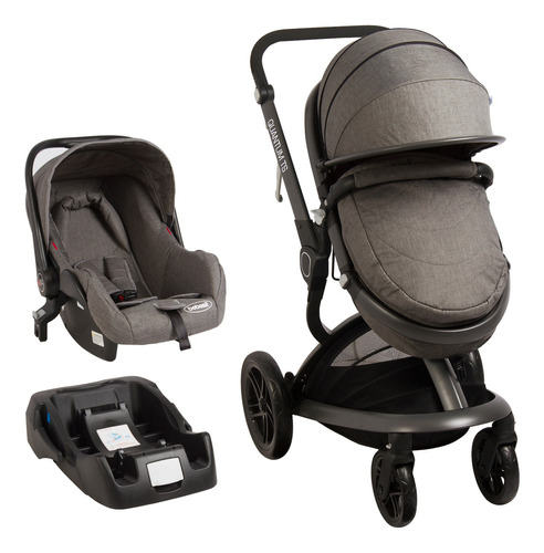 Coche de paseo Bebesit Quantum gris con chasis color negro